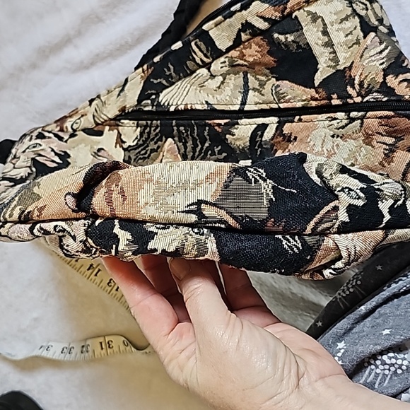 STUNNING VINTAGE CAT TAPESTRY SHOULDER BAG - Picture 13 of 13